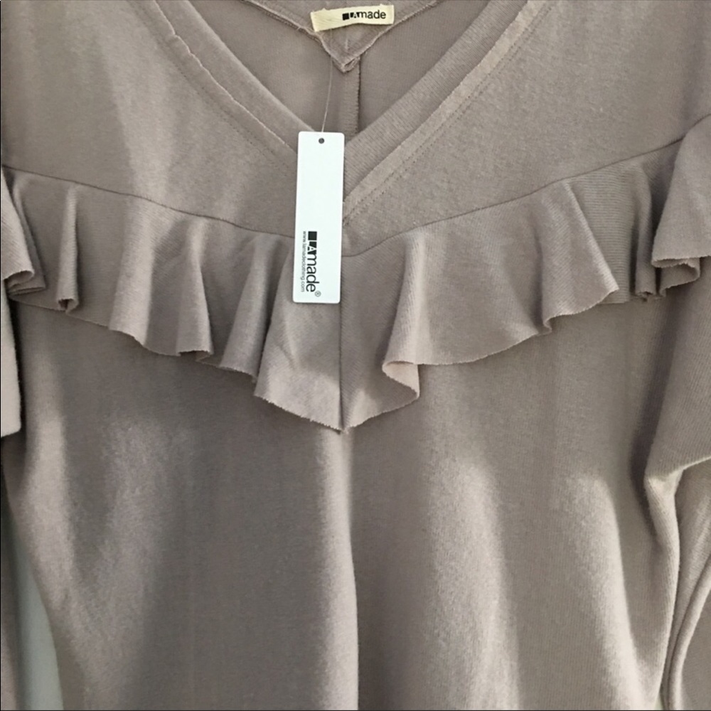 Women’s LAmade Ruffled Cropped Blouse-SZ XS - Picture 4 of 8
